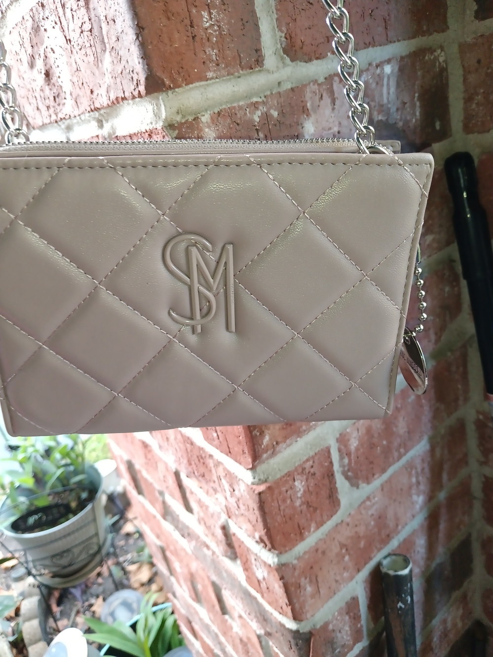 Steve Madden Quilted Cream Crossbody